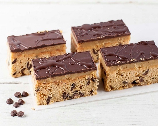 Cookie Dough Caramel Slice (GF) - Desserts Delivered